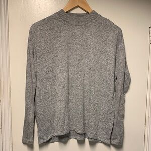 GAP Heather Gray Ribbed Knit Top